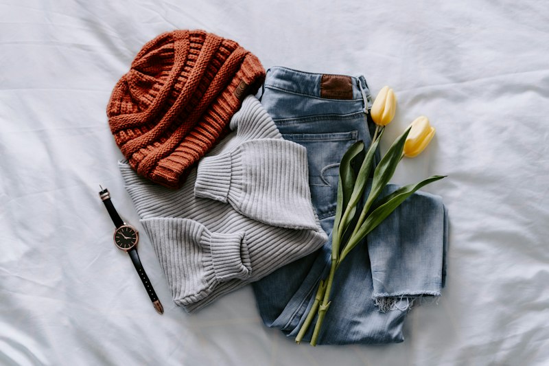 Colorful socks flat lay